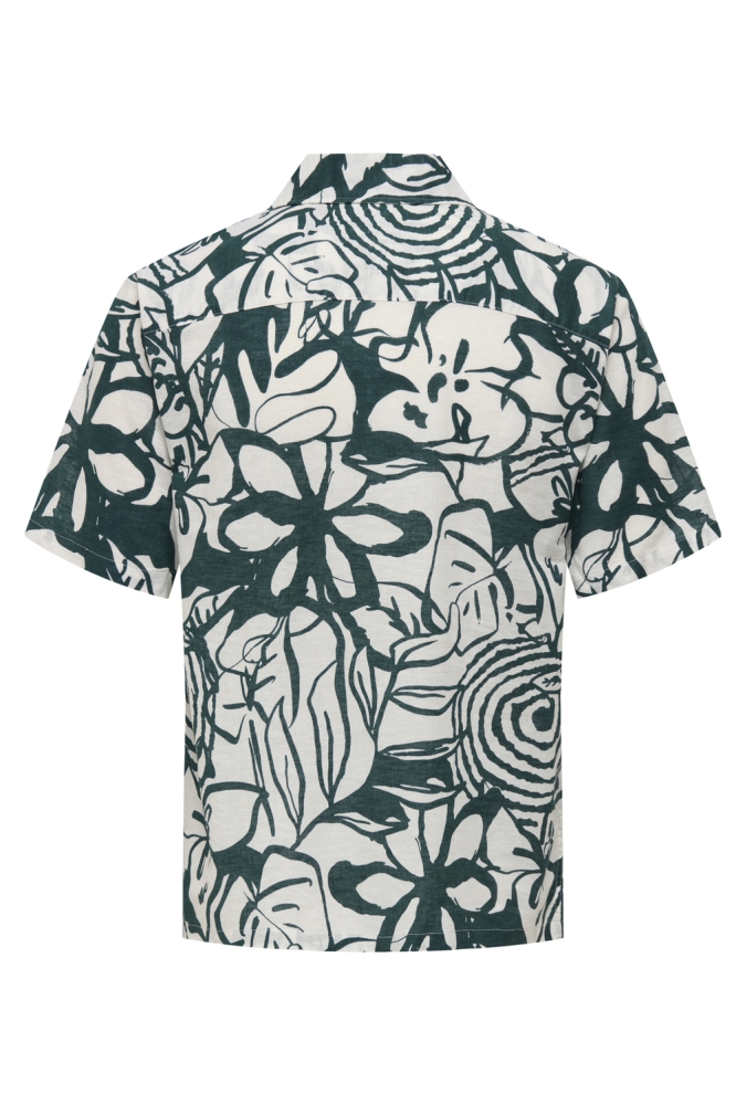 ONSCAIDEN REG FIT AOP SHIRT 22032833 ANTIQUE WHITE/DARK SEA